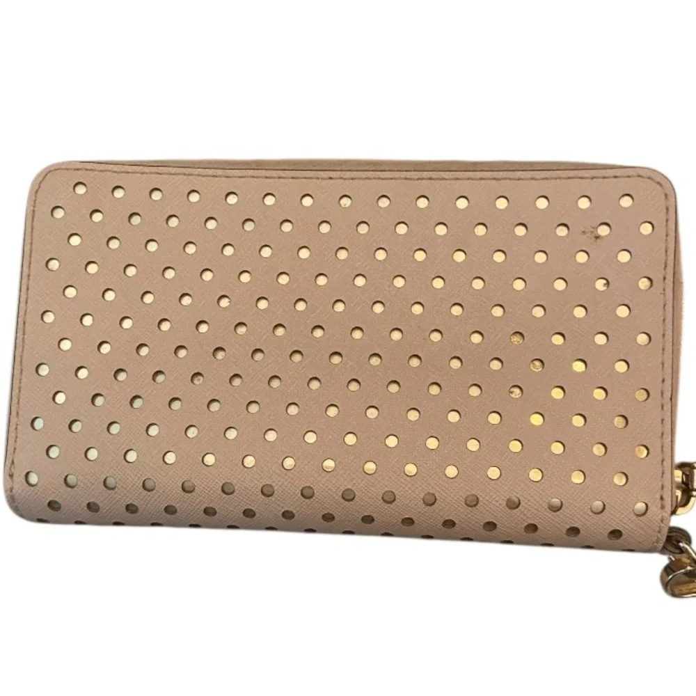 Michael Kors Blush Pink And Gold Dot Wristlet Wallet